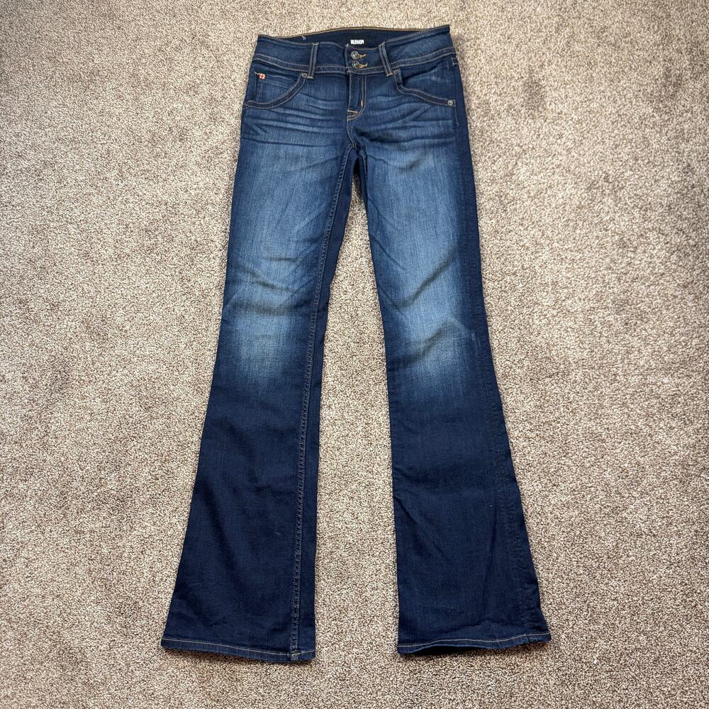 Hudson Jeans Signature Bootcut Dark Wash Low Rise Flap Pocket Blue Size 28 Thom